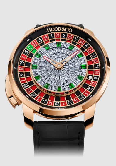 (image for) Jacob & Co casino tourbillon ROSE GOLD BAGUETTE Replica Watch CA100.40.AB.BA.A